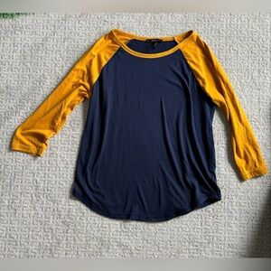 Colorblocked baseball tee